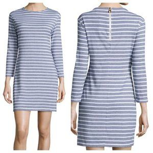 Sail to Sable Blue and White Striped Long Sleeve Dress